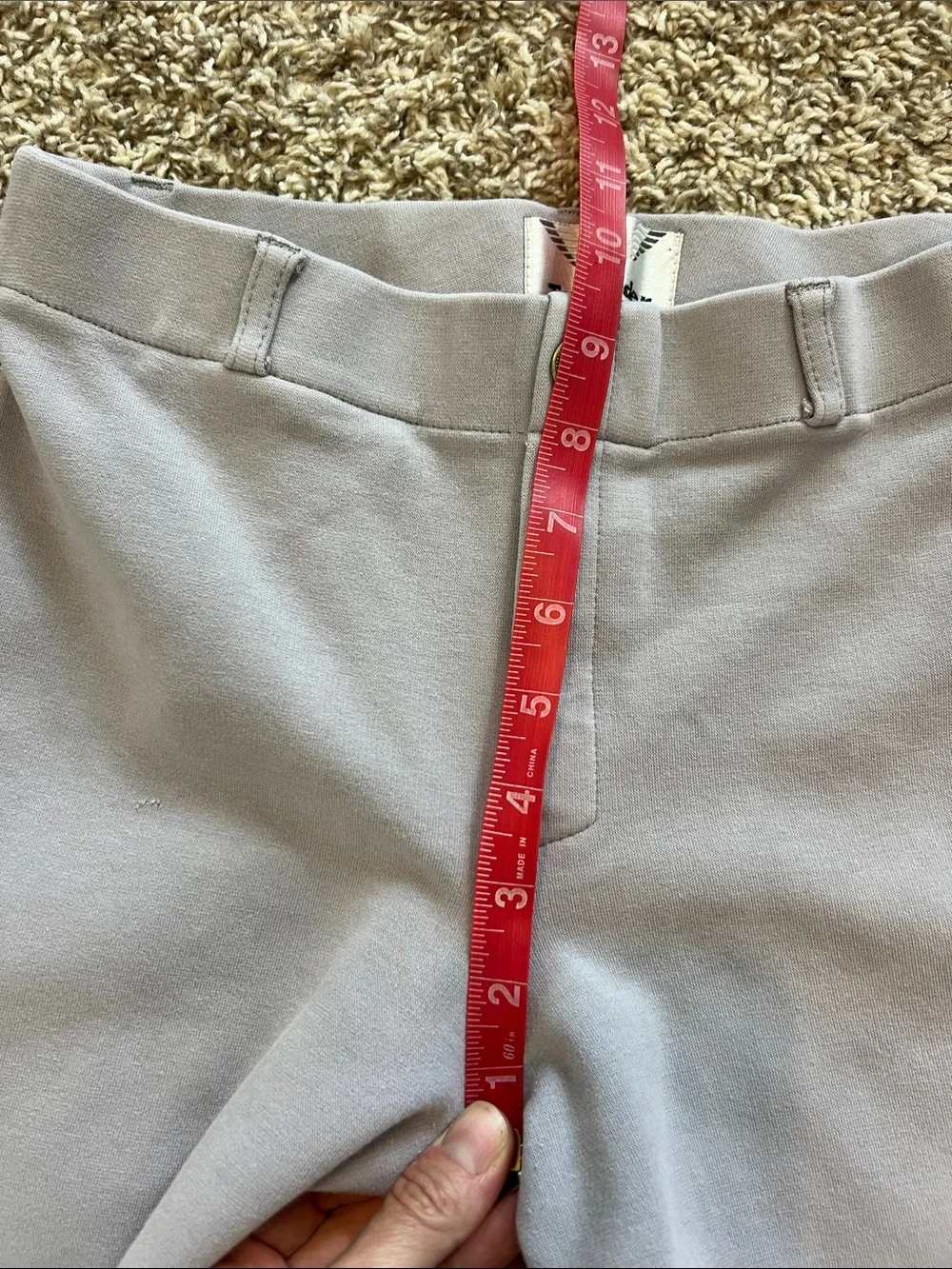 Girls Tuff Rider Light Gray High-Rise Equestrian Riding Knit Pants